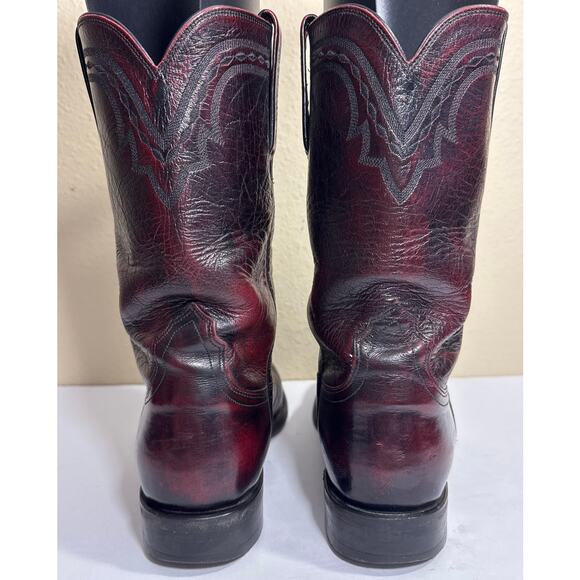 Lucchese 2000 Black Cherry T001202 Mid Calf Leather Western Boots Size 8.5 D main image 7
